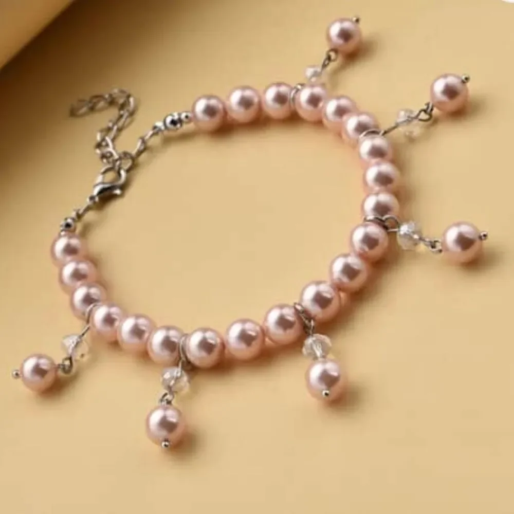 Peach Pearl Anklet or Bracelet‎